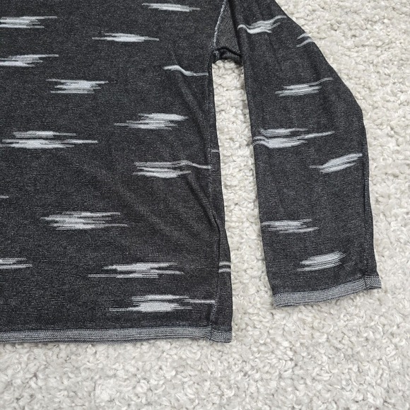 Eileen Fisher Shirt Womens XS Gray Long Sleeve Pullover Boat Neck Tencel Aztec - Picture 2 of 10